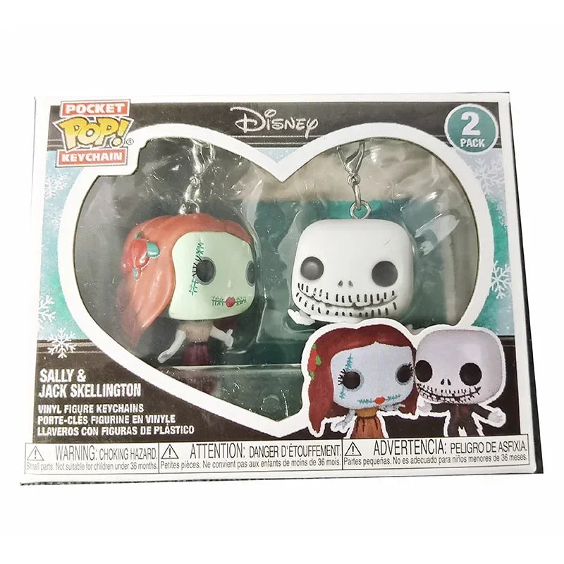 Funko POP DISNEY 2 Pack the Nightmare before Christmas Sally & Jack Vinyl Figure Pocket Pop Keychain Collection Model Toys