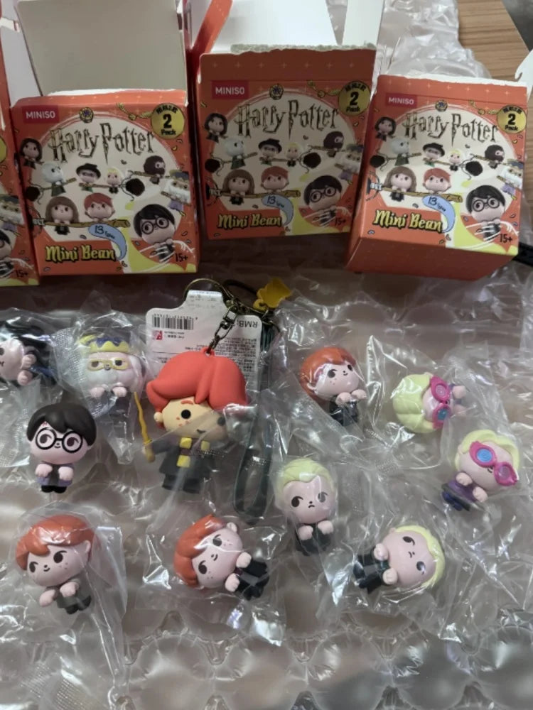 Miniso Harry Potter Mini Bean Blind Bag Lying Posture Cute Desktop Ornament Anime Figure Doll Model Cartoon Decor Cute Toys Gift