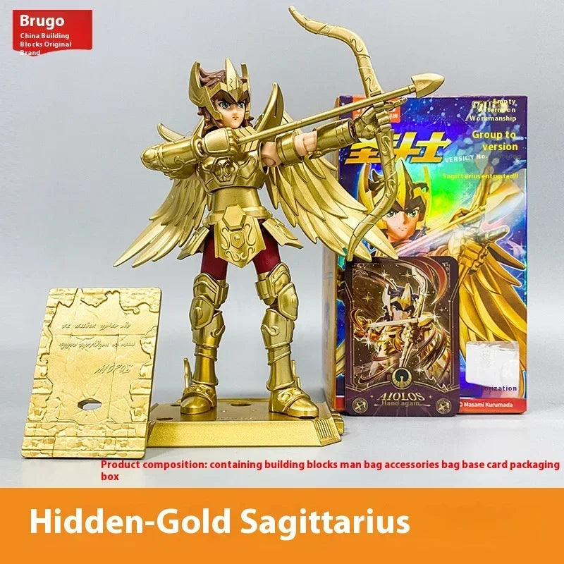 BLOKEES Saint Seiya Figure Blind Box GALAXY VERSION 01 Aiolos Shura Ikki Figure Shun Jabu Marin Figurine Assemble Model Toy Gift