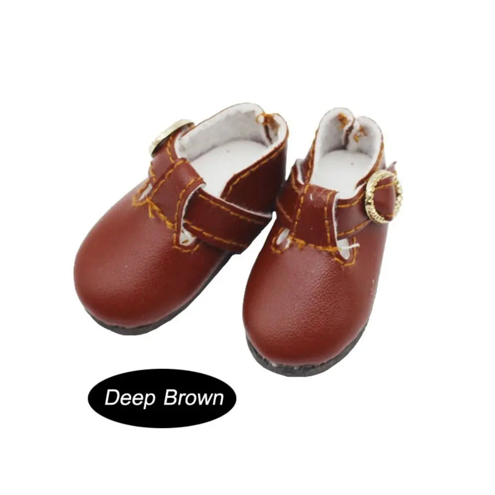 PU Leather 4.6cm Colorful Shiny Sneakers Shoes Doll 1 Pair Doll PU Leather Shoes Cute Mini Leather Boots Kids Gifts