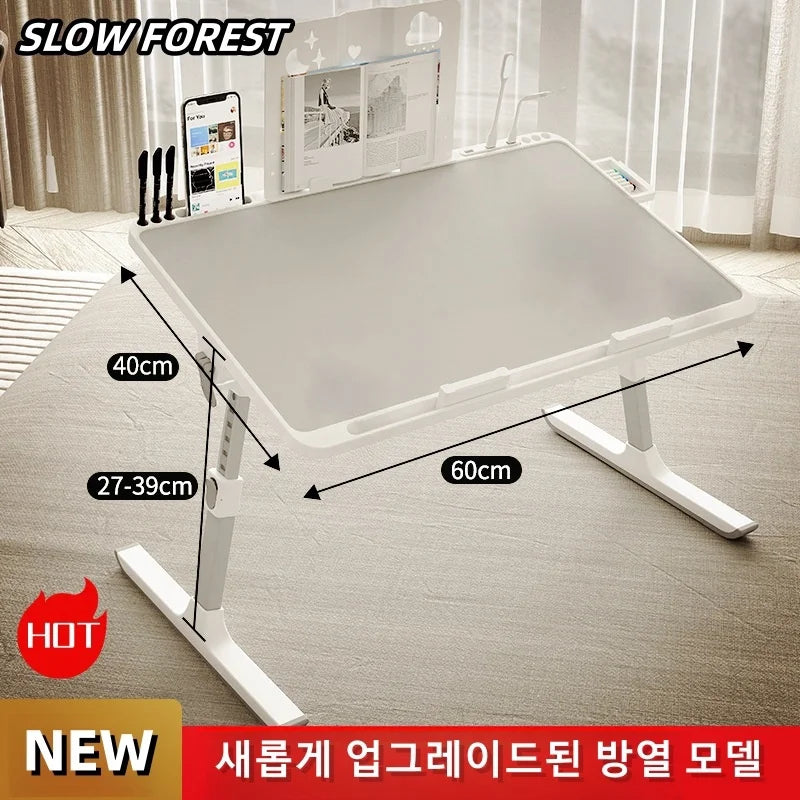 Laptop Bed Tray Table, Adjustable Laptop Bed Table,Portable Standing Desk with Storage Drawer,Foldable Lap Tablet Table for Sofa