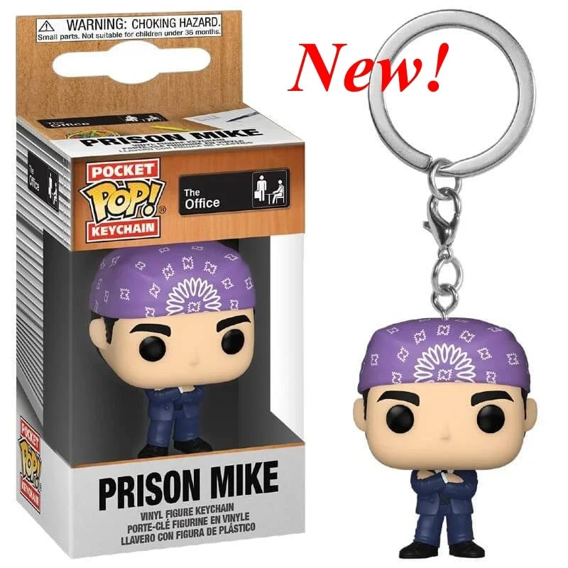 NEWest FUNKO Keychains the Office toys DWIGHT Prison Mike Kevin Malone Darryl Philbin Scott Pam Beesly Decoration for children