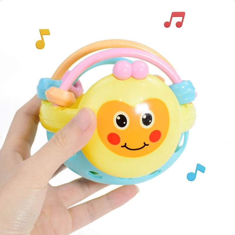 1Pc Bee Shape Hand Bell Baby Soft Rubber Rattle Children Early Childhood Biting Bell Toy Cartoon Rattle Dumbbell For Baby Toy