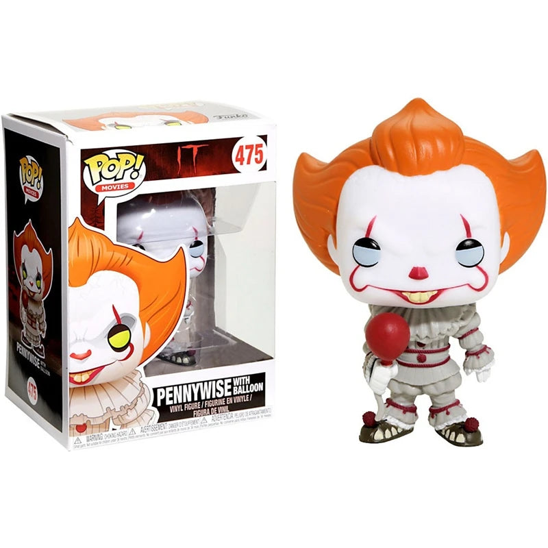 FUNKO POP Joker Pennywise with Balloon #475 Figure Model Toys for Children Christmas Birthday Gifts