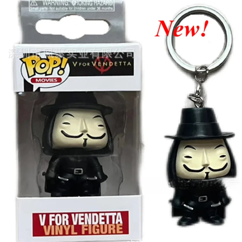 New FUNKO POP Pocket Keychains V For Vendetta Action Vinyl Figure Toys for Kids Decoration Gifts