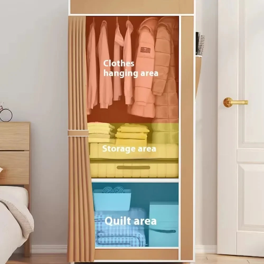 Simple Wardrobes Non-Woven Cabinet High-Capacity Fabric Wardrobe Standing Modern Storage Cabinet Bedroom Furniture Wardrobe