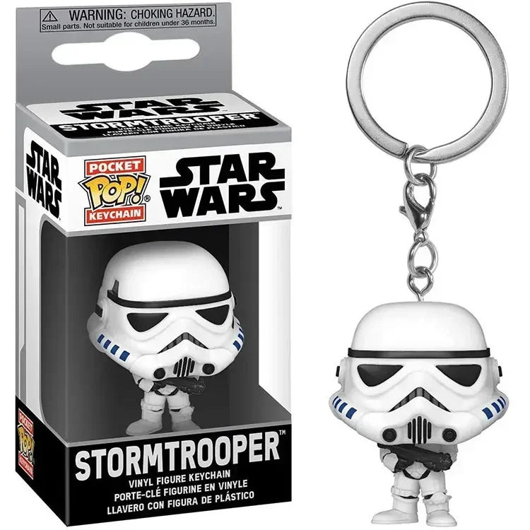 NEW FUNKO Pop New Stormtropper Mandalorian Darth Vader Yoda Keychain PVC Action Figure Collection Model Toys For Children POP