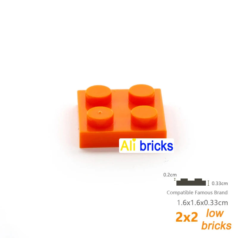 60pcs/lot Bulk Blocks Building Bricks Thin 2X2 Educational Assemblage Construction Toys for Children Size Compatible With 3022