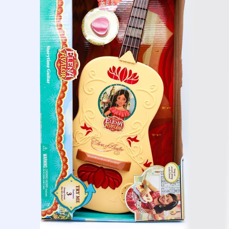 Disney Anime Figure Princess Elena Avalor Cartoon Guitar Model Toy Animation Derivatives Collection Ornament Decoration Kid Gift