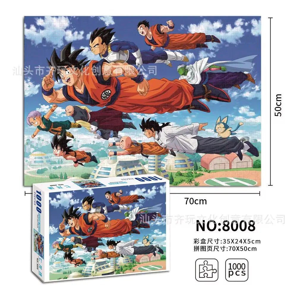 Dragon Ball Figure Paper Puzzle Anime Cartoon Adult Children Assembled Puzzle Toy Collection Home Decor X-Mas Birthday Gift Toy