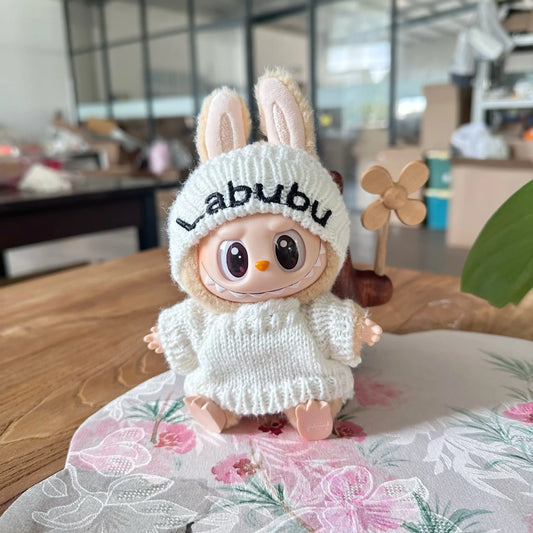 17cm Labubu I II Cute Plush Doll'S Clothes Idol Dolls Sitting Party Christmas Clothing Sweater Accessories For Korea Kpop Exo