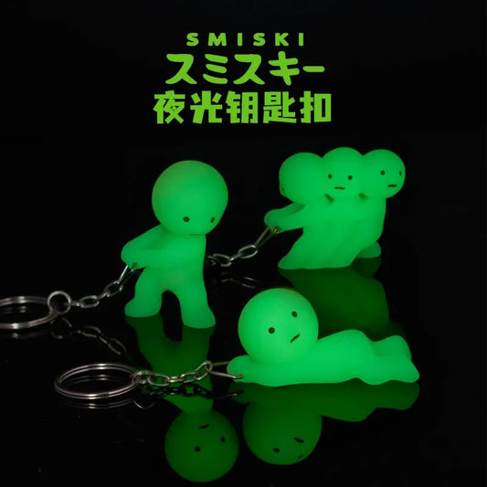 Smiski Night Light Doll Keychain Japanese Creative Car Pendant Life Creative Ornamen Surprise Blind Box Toy Surprise Gift