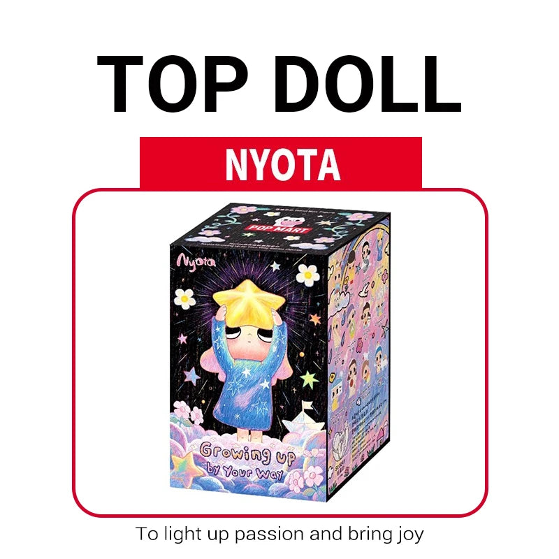 POPMART Nyota Growing Up By Your Way Series Blind Box Guess Bag Mystery Box Toys Doll Cute Anime Figure Desktop Ornaments Gift