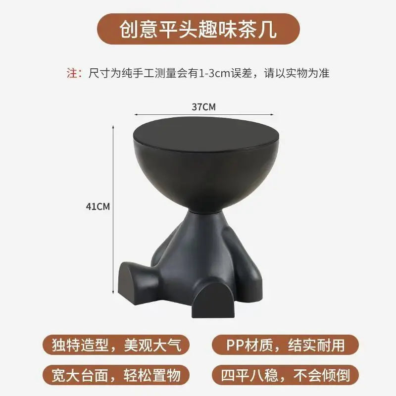 Light Luxury Cartoon Sofa Edge Table Creative Flat Head Coffee Table Small Household Plastic Coffee Table Furniture Side Table