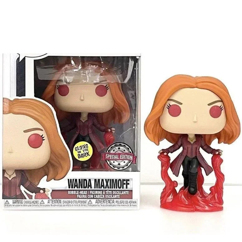 Funko Marvels Wanda Maximoff 855# 50s Vision 714# 70s Vision 718# Billy and Tommy Halloween Vinyl Action Figure PVC Model Toys