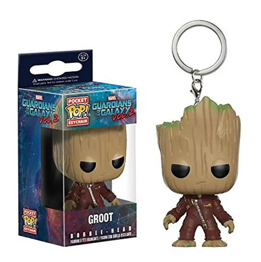 FUNKO Pocket Keychains Guardians of the Galaxy Dancing Groot in Onesie Cheese Puffs Venomized Groot Action Figure Toys Keychains