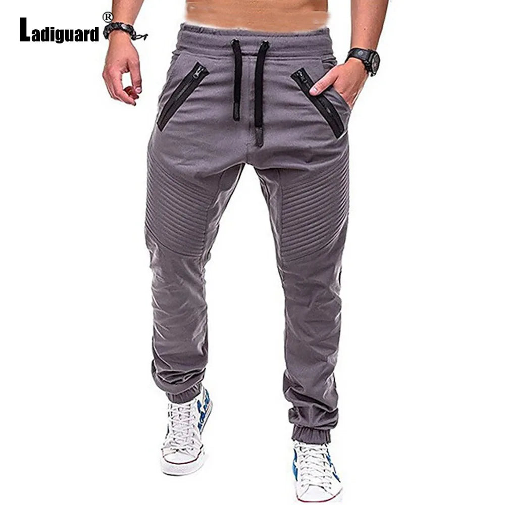 2025 American Fashion Hip Hop Pants Men's Ankle-Length Trouser Plus Size Mens Stand Pocket Casual Sports Running Sweatpants New