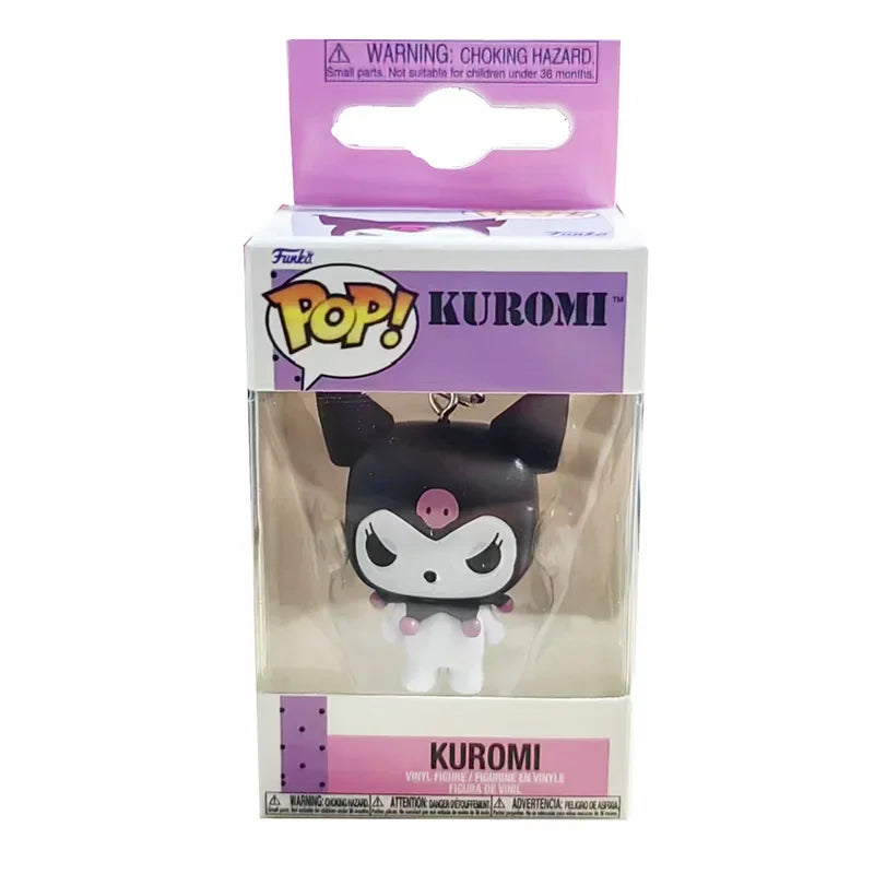 Funko Pocket Pop Keychains My Melody Kuromi with Baku Keychain Toy Hello Kitty Pochacco Devil Kuromi Collectible Model Toys Gift