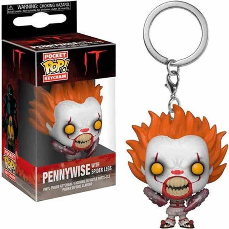 NEWest FUNKO Pocket Keychains joker series harley quinn Roller skating PENNYWISE chucky joker keychains Action Figure Toys