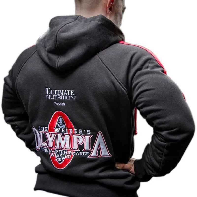 2019 new OLYMPIA Mens zipper Hoodies Fashion Casual male gyms fitness Bodybuilding cotton Sweatshirt sportswear Brand top coat