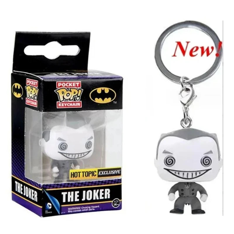 NEWest FUNKO Pocket Keychains Broken Heart harley quinn Tape Funhouse PENNYWISE with Beaver Hat keychains Action Figure Toys