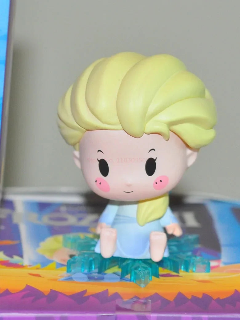 Blind Box Frozen Elsa Snow Baby Anna Princess Q Version 7pcs Box Decor Collection Anime Figure Mini Doll Xmas Gift