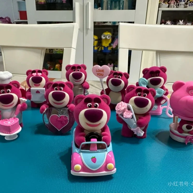 Disney Pixar Lotso Strawberry Bear Fantastic Dating Series Blind Box Tide Play Action  Figures Kawaii Doll Ornament Trendy Gift