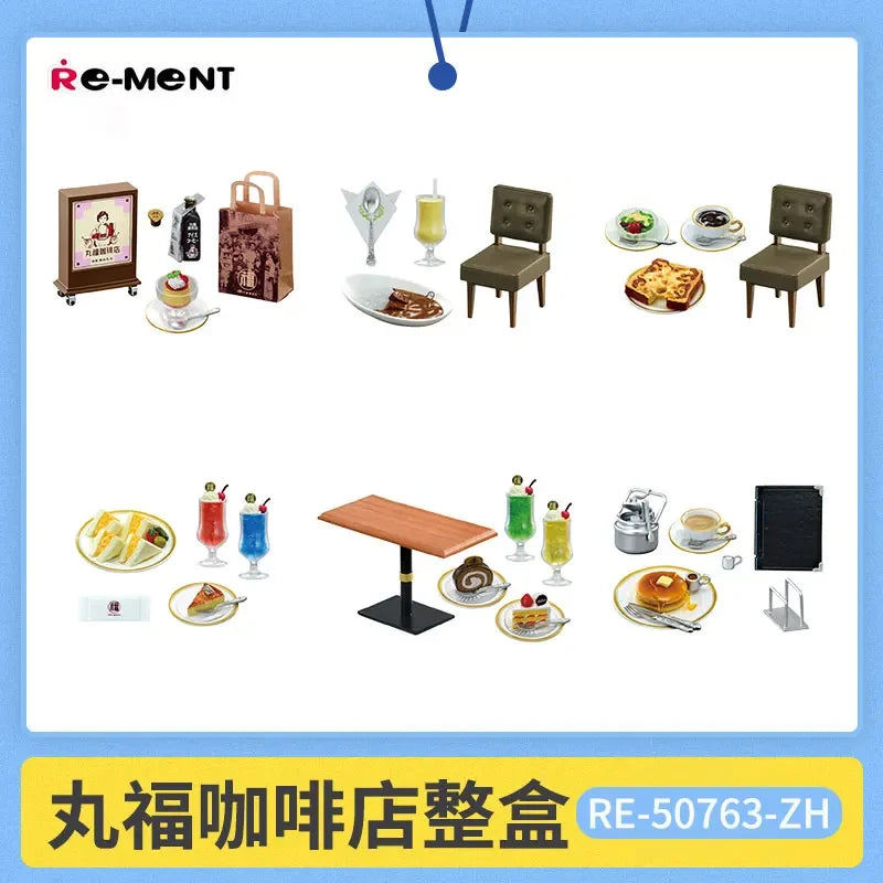 RE-MENT Candy Toy Marufuku Coffee Shop Eat Tea Dessert Cafe Mini Miniature Scene Display Table Decoration Blind Box Collectible