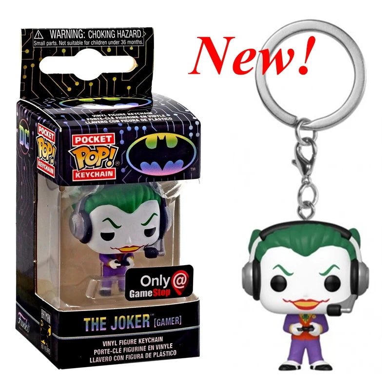 FUNKO Pocket New Suicide Squad The Joker Harley Quinn Pocket Pop Keychain Vinyl Action Figure Collection Model Toys For gifts