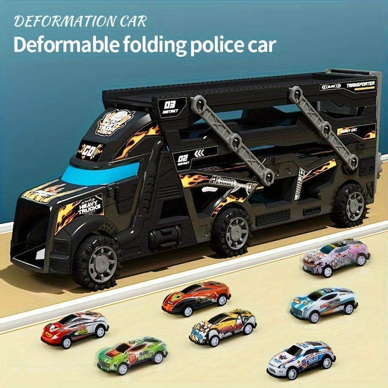 Children's Simulated Special Police Toy Car，Send 6 Car，Halloween and Christmas Gifts for Boys and Girls