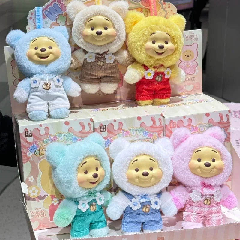 Miniso Disney Winnie The Pooh Candy Series Blind Box Cute Vinyl Face Pendant Pupu Bear Anime Doll Ornament Toy Birthday Gift