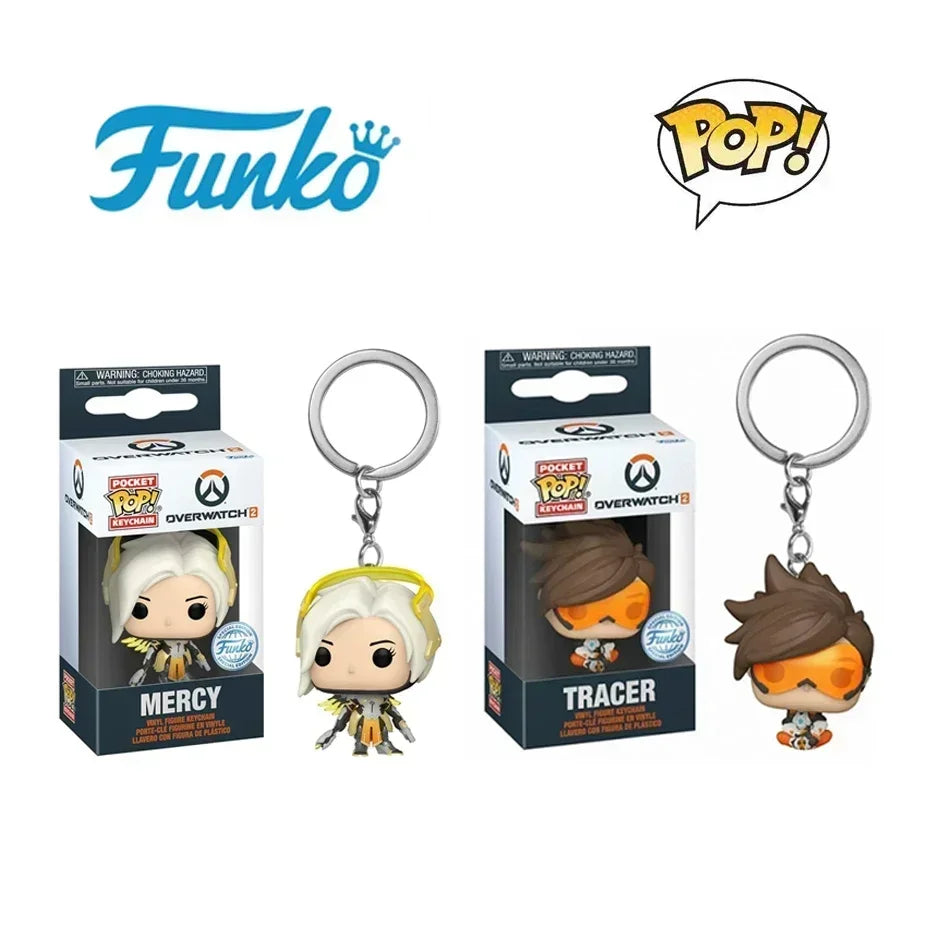 In Stock Original Funko Pop Overwatch 2 Angel Figurine Tracer Action Figure Collectible Statue Model Keychain Pendant Toy Gift