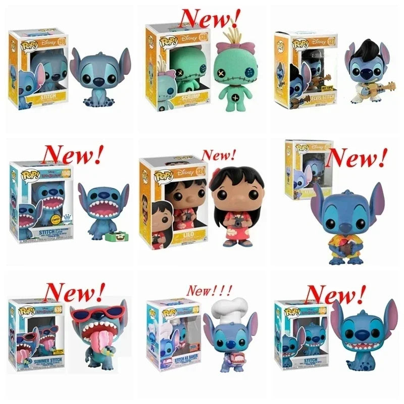 Funko Pop New Disney Stitch Series 1048 Scrump 126 Lilo 124 127 636# 159# Aloha #203 #1045 Action Figures Collection Toys Gift