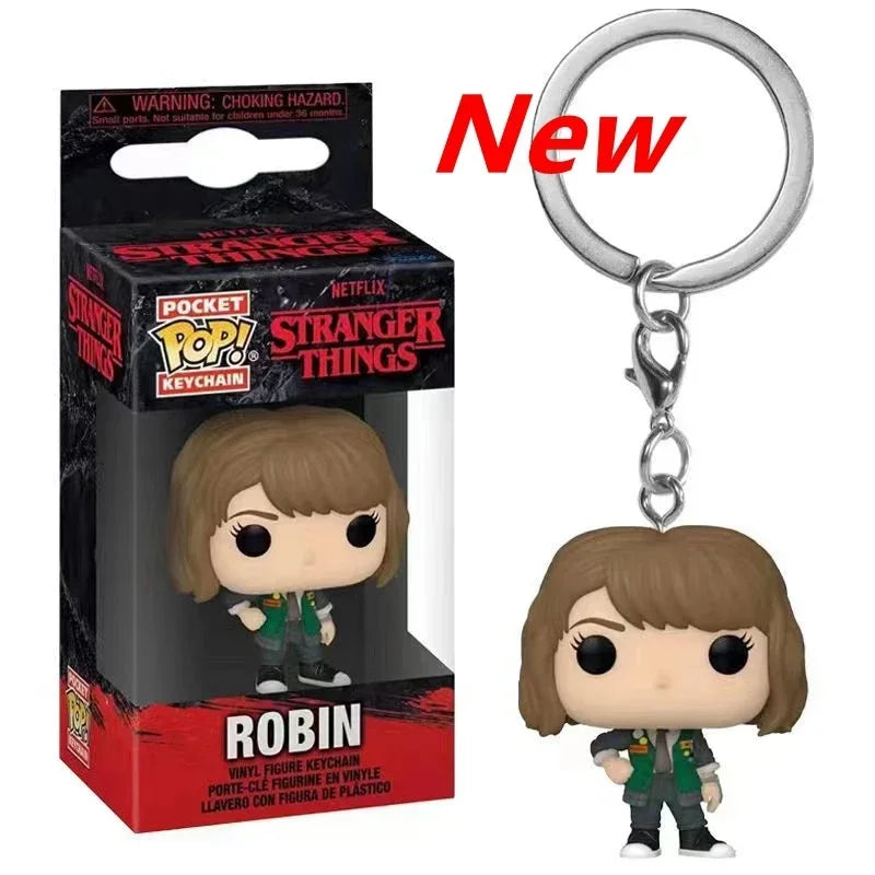 13 styles Newest FUNKO POP Pocket keychains Demogorgon Dustin Eleven Freddy Steve Robin Barb Action Figures Toys