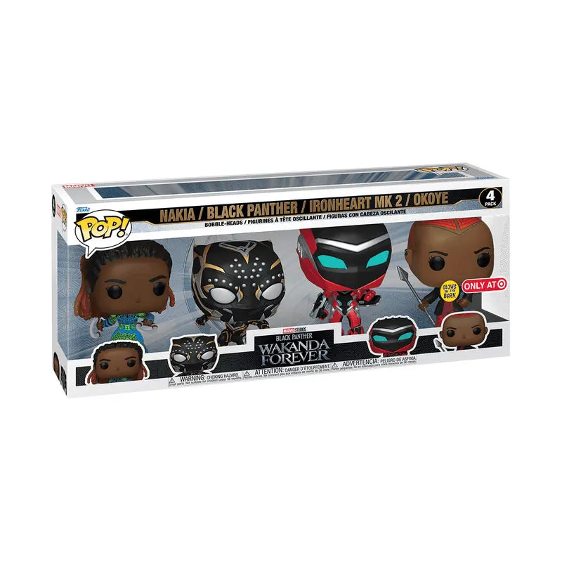 Pop! Black Panther 4-Pack Action Figures Model Toys Funko Pop Glow Limited Edition Figureine Marvel Model Collectible Souvenir