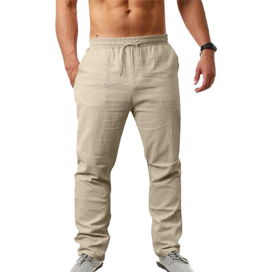 Solid Slim Fit Pants For Men, Trendy Leisure Trousers For Daily Life