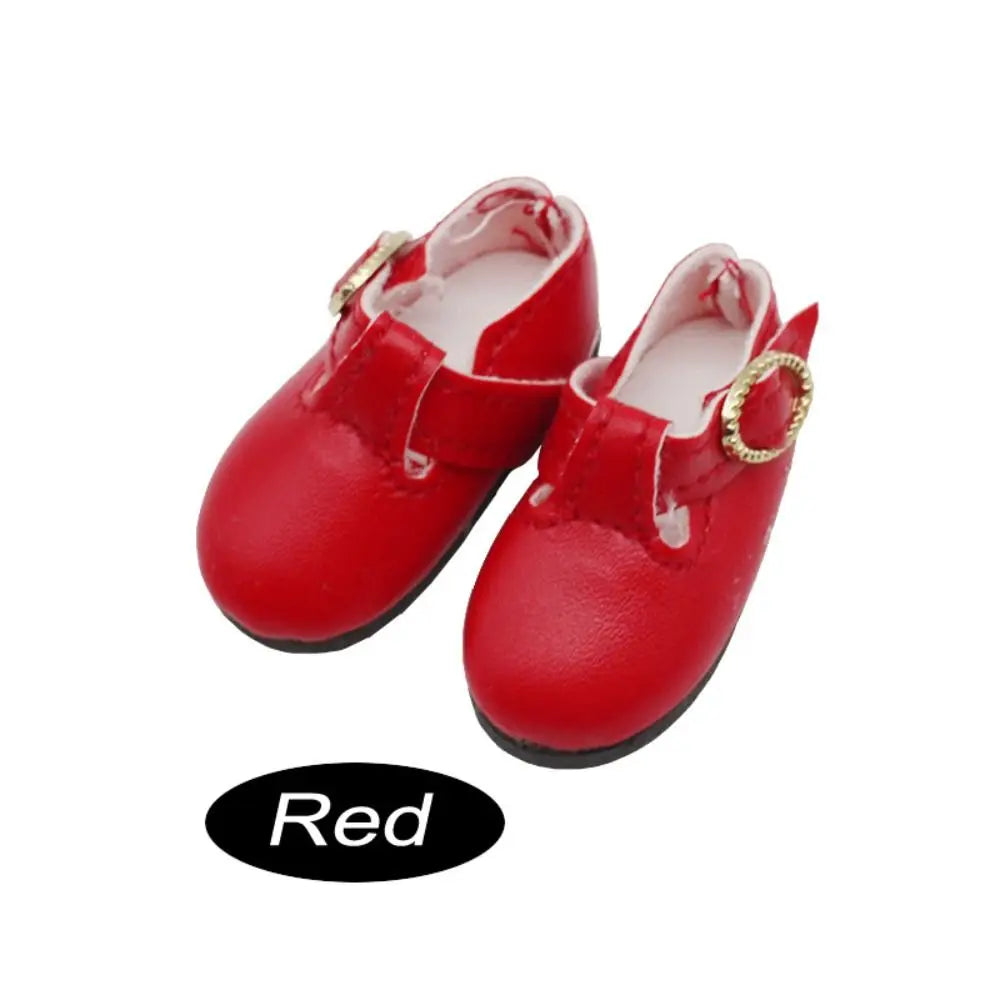 PU Leather 4.6cm Colorful Shiny Sneakers Shoes Doll 1 Pair Doll PU Leather Shoes Cute Mini Leather Boots Kids Gifts