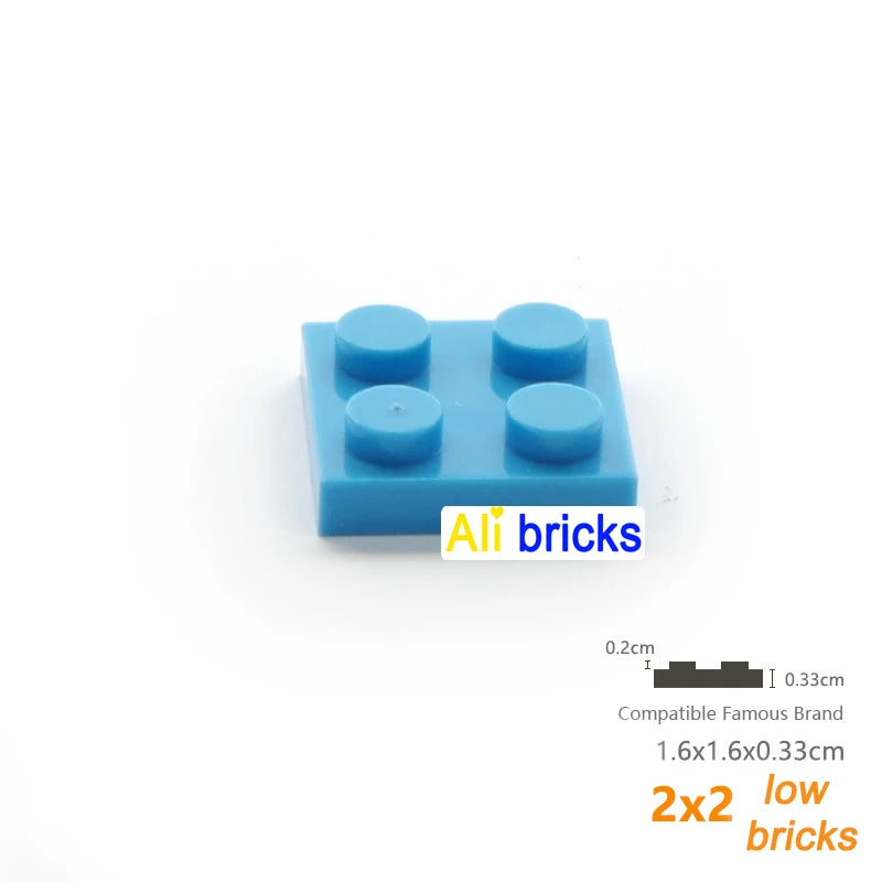 60pcs/lot Bulk Blocks Building Bricks Thin 2X2 Educational Assemblage Construction Toys for Children Size Compatible With 3022