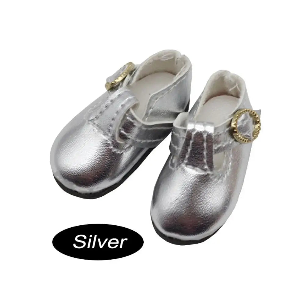 PU Leather 4.6cm Colorful Shiny Sneakers Shoes Doll 1 Pair Doll PU Leather Shoes Cute Mini Leather Boots Kids Gifts