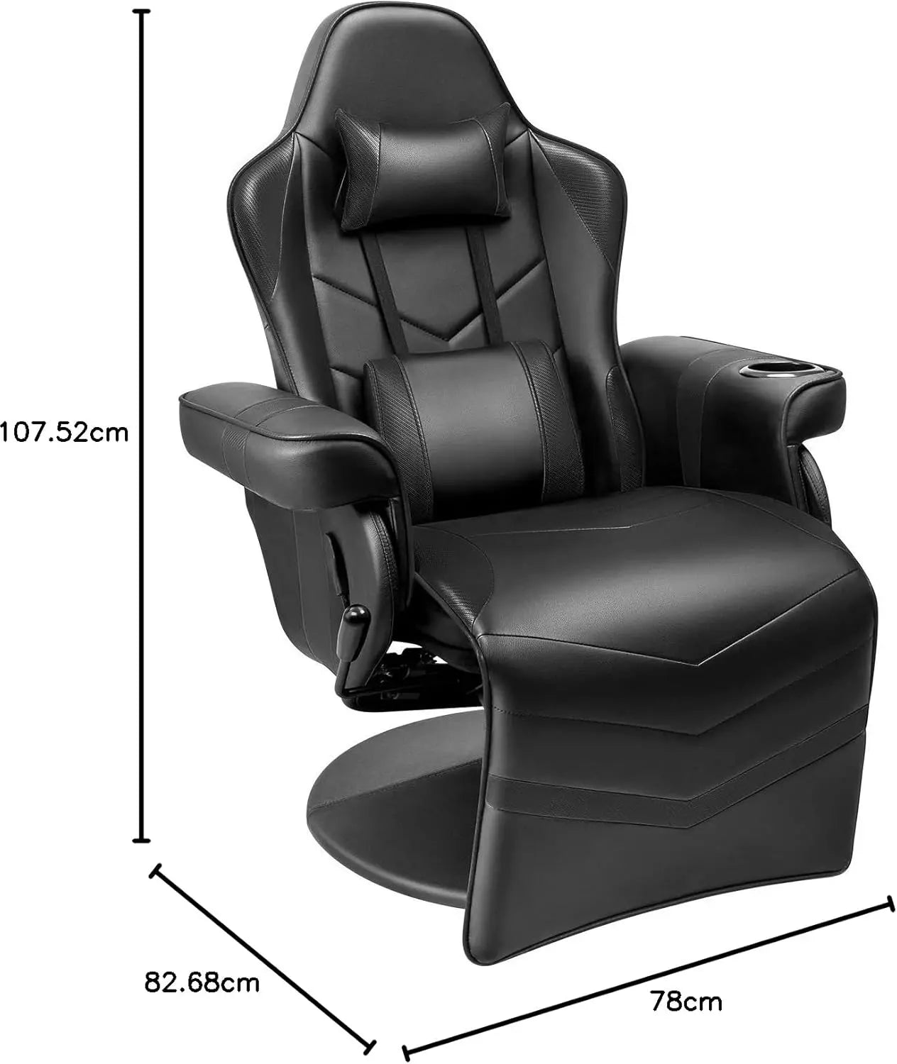 Computer Racing Style Pu Leather Ergonomic Adjusted Reclining Video Gaming Single Sofa Chair with Footrest Headrest