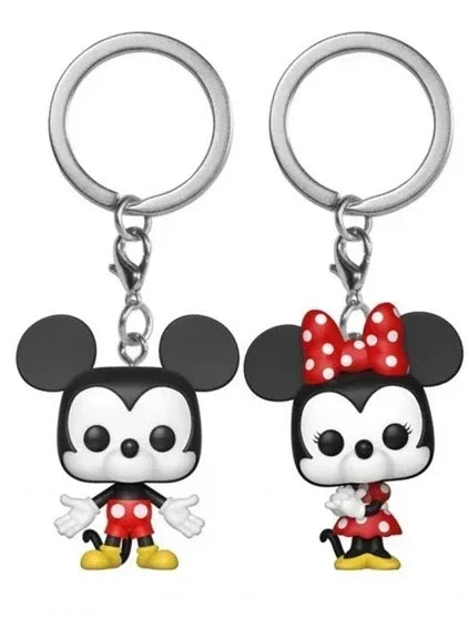 New Funko Pocket 8 Styles Keychains Disney Bobsleds Mickey Sword Minnie Donald DuckTales Scrooge Webby Action Figure Toys Gifts