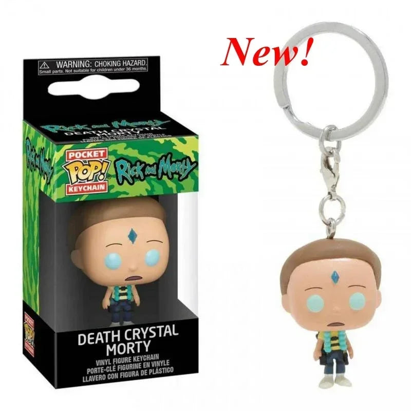 FUNKO Pocket New Rick HOLOGRAM Space Morty Pickle Rick in Rat Suit Rick CLONE Keychain Figure Toys Mr. Meeseeks Snowball Toy