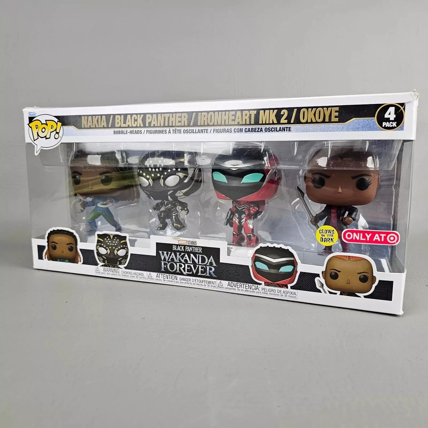 Pop! Black Panther 4-Pack Action Figures Model Toys Funko Pop Glow Limited Edition Figureine Marvel Model Collectible Souvenir