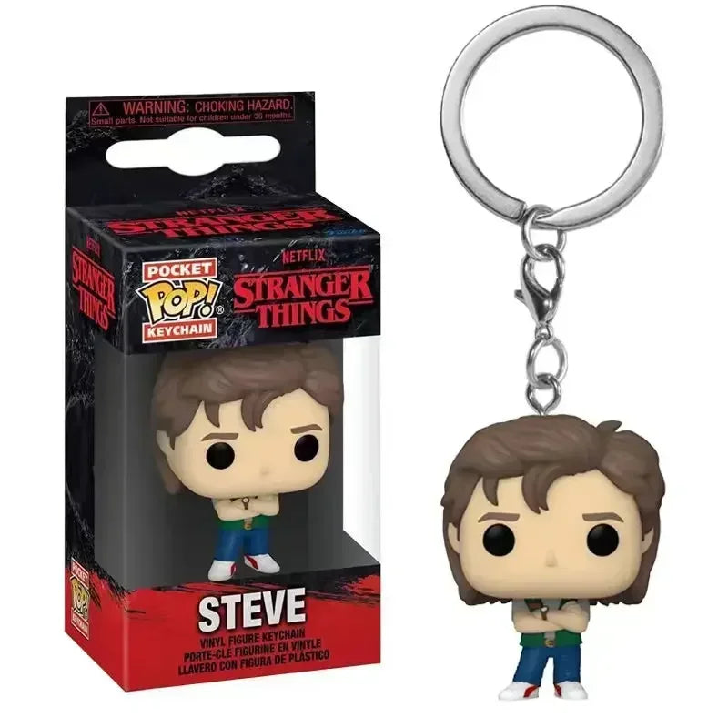 Minimum price Funko POP NEW Arrive  Keychain ELEVEN Demogorgon DUSTIN Barb Steve Robin  Keychain Toy Vinyl Figure Model Kid Toys