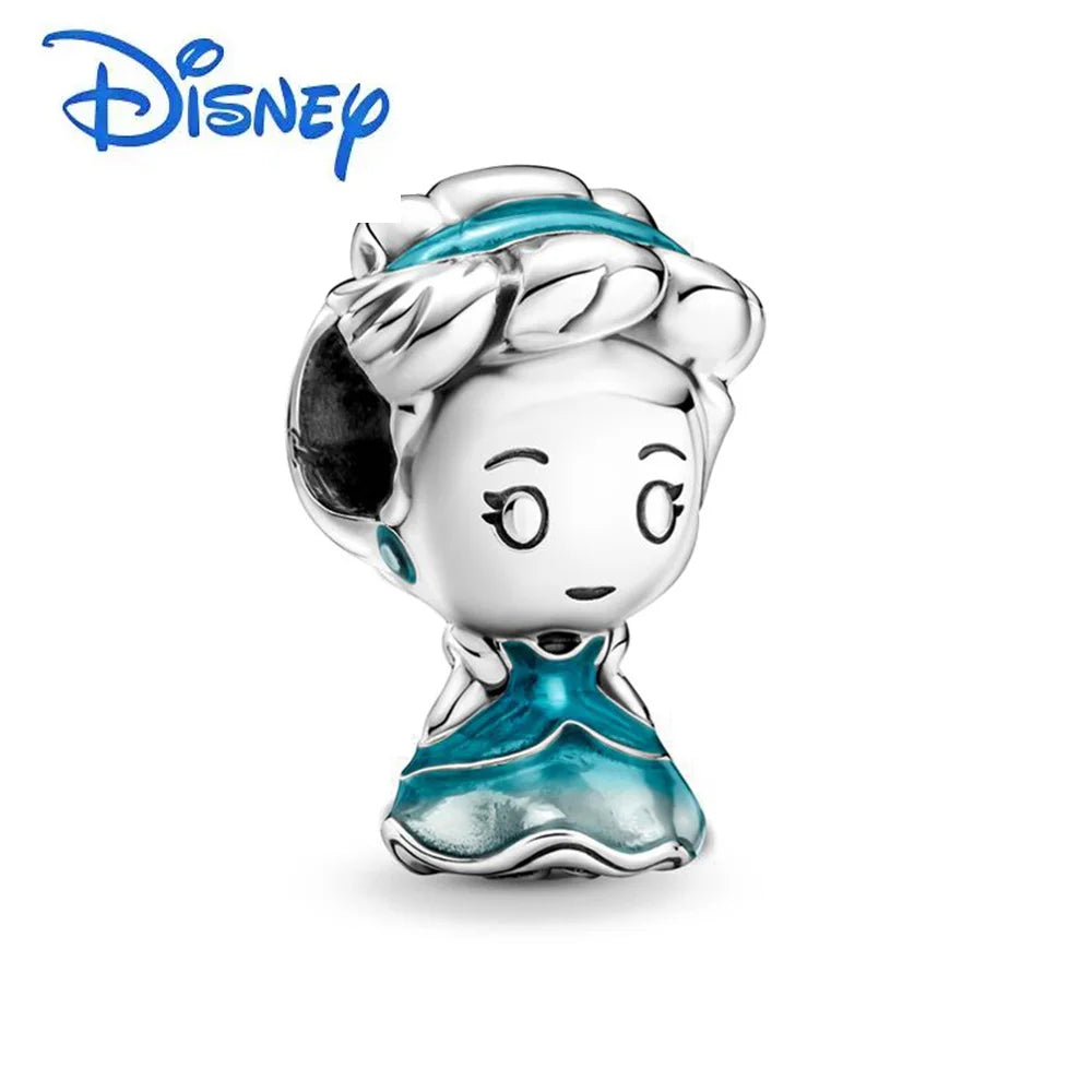 925 Silver Disney 100th Princess Pumpkin Cart Mickey Minnie Dumbo Charm Stitch Beads Fit Original Pandora Bracelets DIY Jewelry