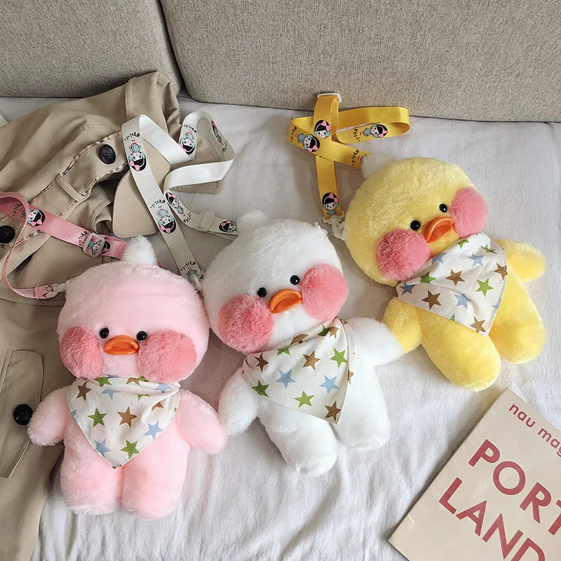 Cartoon Cute LaLafanfan Cafe Duck Plush Backpack Kawaii Toys Stuffed Crossbody Bag Doll Shoulder School Bag for Girls Gift