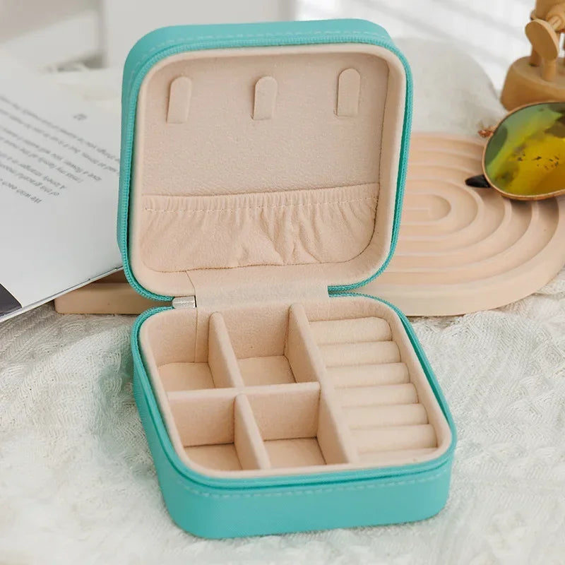 2024 New Jewelry Organizer Display Travel PU Jewelry Case Box Travel Portable Jewelry Box Storage Organizer Earring Holder Gift