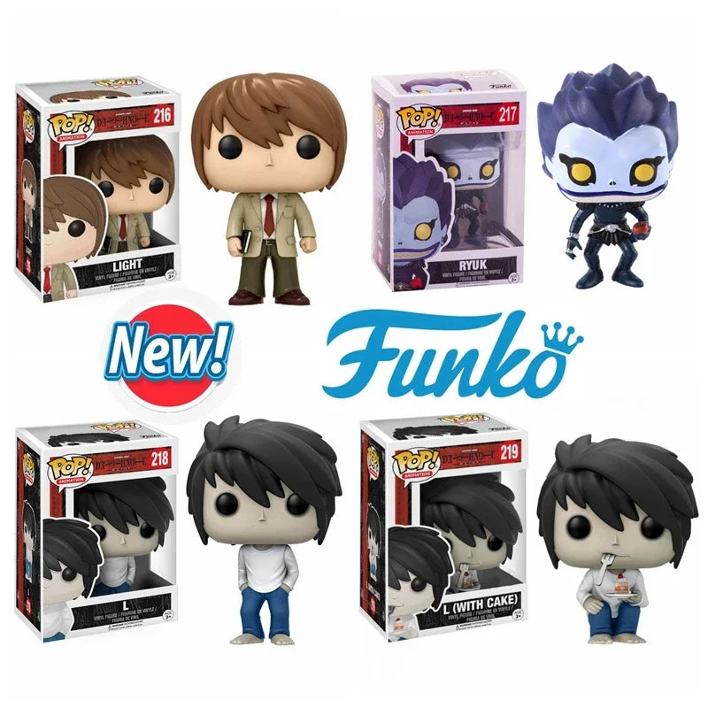 New Arrival FUNKO POP Death Note Light #216 RYUK #217 #218 L with Cake #219 Action Figure Toy Collectible Vinyl Dolls Movie Toys