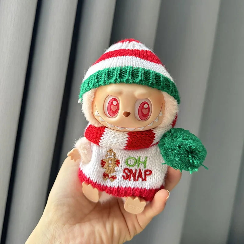 17cm Labubu I II Idol Dolls Cute Mini Plush Doll'S Clothes Korea Kpop Exo Idol Dolls Overalls Clothing DIY Accessories Gifts