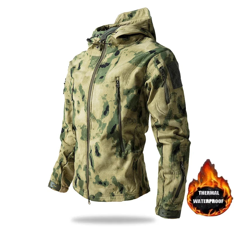 Winter Military Shark Skin Soft Shell Jackets Men Polar Fleece Warm Tactical Jacket Hiking Hunting Waterproof Male Outdoor Coat